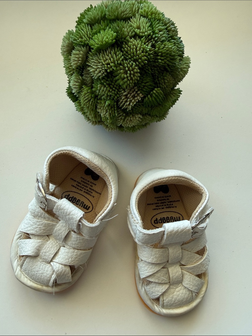 White Leather Baby Sandals